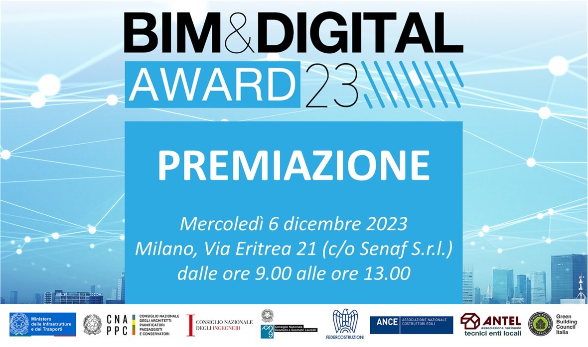 6 dicembre 2023 – Premiazione BIM&Digital Award 2023